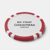 Mijn eerste kerst toevoegen naam mannelijke mannen poker chips (Enkel)