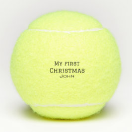 Mijn eerste kerst toevoegen naam mannelijke mannen tennisballen