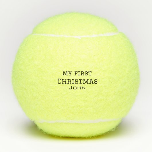 Mijn eerste kerst toevoegen naam mannelijke mannen tennisballen (Voorkant)