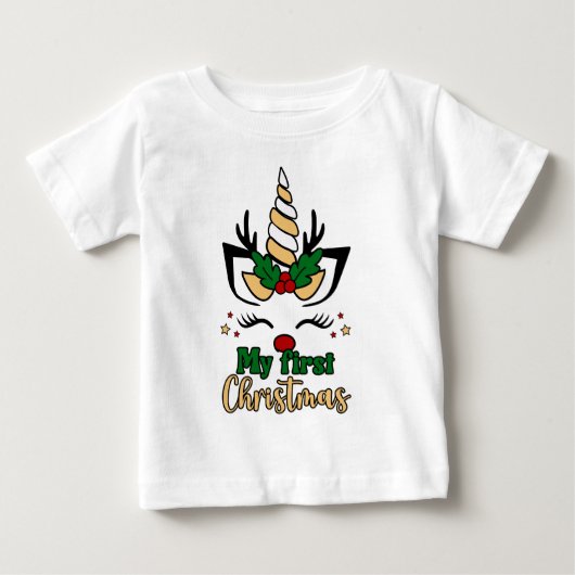 Mijn eerste kerst typografie Cute Festive Eenhoorn (Voorkant)