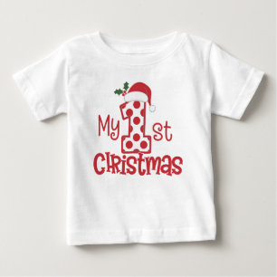 Mijn Eerste Kerst Typografie Cute Rode Stip