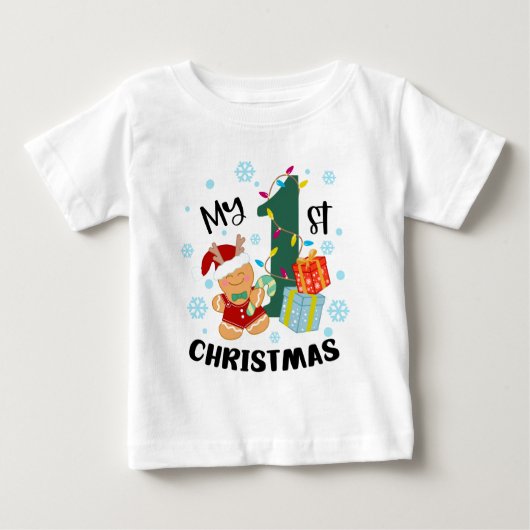 Mijn Eerste Kerst Typografie Schattige Peperkoek (Voorkant)