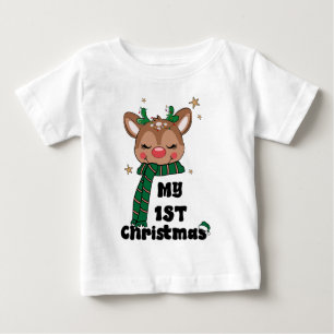 Mijn eerste kerst typografie Schattige rendier