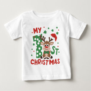 Mijn Eerste Kerst Typografie Schattige Rendier
