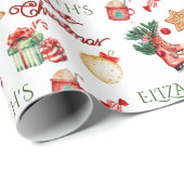 Mijn eerste kerst vakantie schattig cadeaupapier (Rol Hoek)