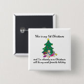 Mijn eerste kerst vierkante button 5,1 cm (Voorkant /achterkant)