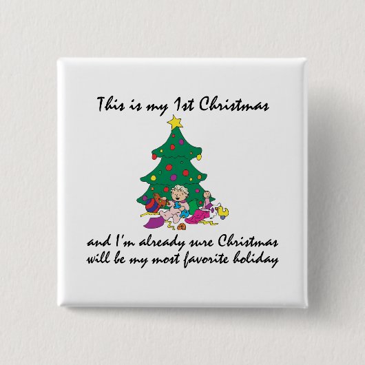 Mijn eerste kerst vierkante button 5,1 cm (Voorkant)