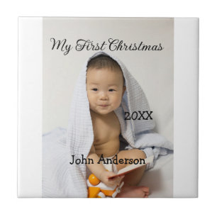 Mijn eerste kerst voeg baby naam datum jaar foto s tegeltje