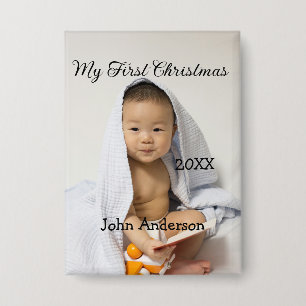 Mijn eerste kerst voeg babynaam datum jaar foto to button