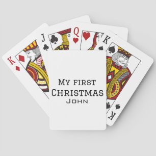 Mijn eerste kerst voeg naam toe mannelijke mannen  pokerkaarten