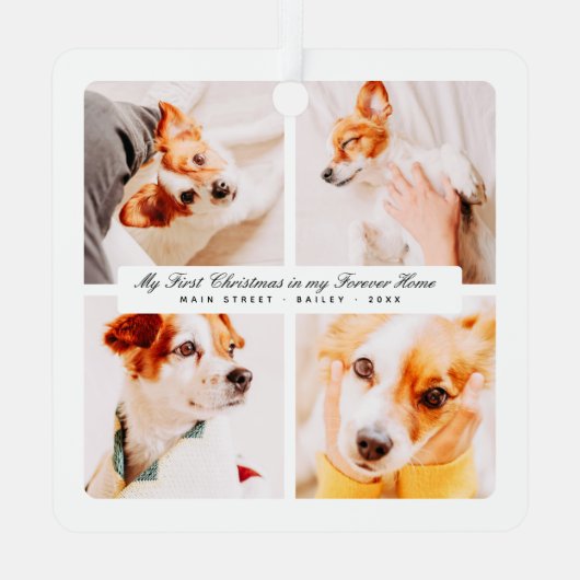 Mijn eerste kerst voor altijd Home Moderne Huisdie Metalen Ornament (Achterkant)