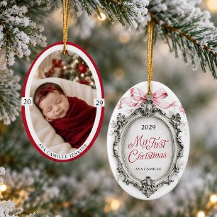 Mijn Eerste Kerst Wapenschild Foto Ornament