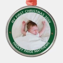 Mijn eerste kerst witte gepersonaliseerde babyfoto