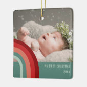 Mijn eerste kerstavond Groovy Retro Keramisch Ornament (Links)