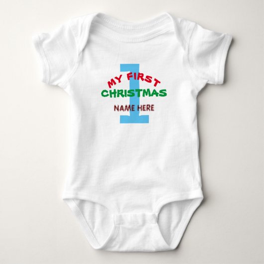 MIJN EERSTE KERSTBABY GEpersonaliseerd KAARTJE Romper (Voorkant)