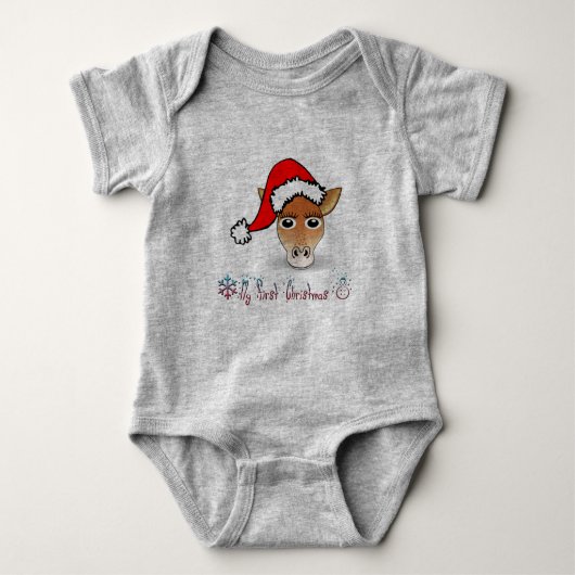 Mijn eerste kerstBaby Giraffe Romper (Voorkant)