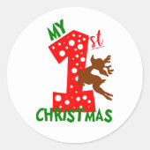 Mijn eerste kerstbaby ronde sticker (Voorkant)