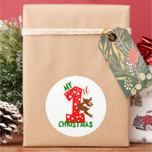 Mijn eerste kerstbaby ronde sticker