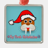 Mijn eerste kerstBaby Walrus Metalen Ornament (Voorkant)