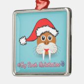 Mijn eerste kerstBaby Walrus Metalen Ornament (Links)