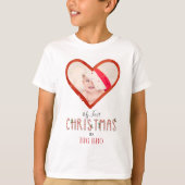 Mijn eerste kerstbroeder Love Heart Baby Foto T-shirt (Voorkant)