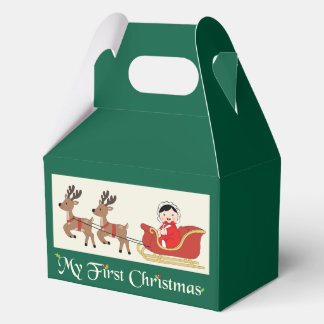 Mijn eerste kerstcadeau doos – Mooie baby en rendi Bedankdoosjes