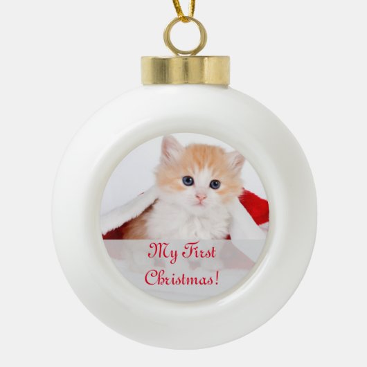 Mijn eerste kerstcadeau keramische bal ornament (Voorkant)