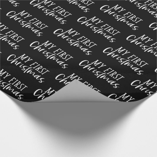 Mijn eerste kerstcadeautje met modern zwart-wit cadeaupapier (Hoek)