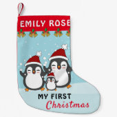 Mijn eerste kerstcadeautje Penguin Family Holiday Kleine Kerstsok (Voorkant)