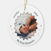 Mijn Eerste Kerstd Foto Naam Ornament (Links)