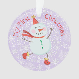 Mijn Eerste Kerstdag Baby Foto Sneeuwman Sneeuwvlo Ornament