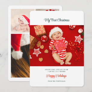 Mijn Eerste Kerstdag Baby Foto's Script Feestdagenkaart