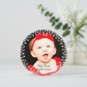 Mijn Eerste Kerstdag Fotokaart Feestdagenkaart (Staand voorkant)