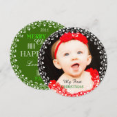 Mijn Eerste Kerstdag Fotokaart Feestdagenkaart (Voorkant / Achterkant)