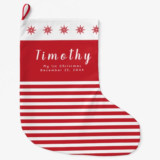 Mijn eerste kerstdatum Aangepaste naam Grote Kerstsok (Voorkant)
