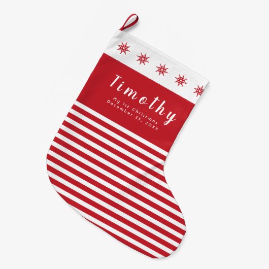 Mijn eerste kerstdatum Aangepaste naam Grote Kerstsok (Voorkant (Hangend))