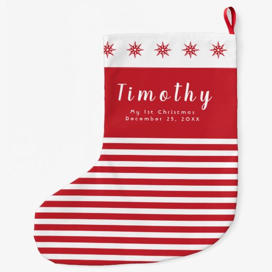 Mijn eerste kerstdatum Aangepaste naam Grote Kerstsok (Achterkant)