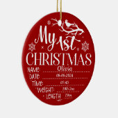Mijn eerste kerstdetails en foto gepersonaliseerd keramisch ornament (Rechts)