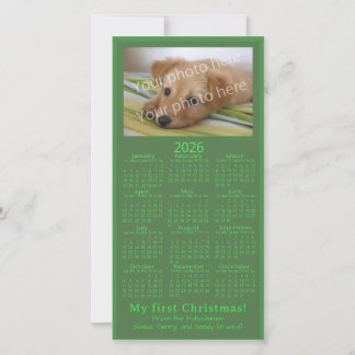 Mijn Eerste Kerstdier Foto 2026 Agenda Groen Feestdagenkaart