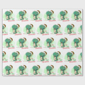 Mijn eerste kerstdinosaurus cadeaupapier (Vlak)