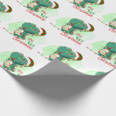 Mijn eerste kerstdinosaurus cadeaupapier (Hoek)