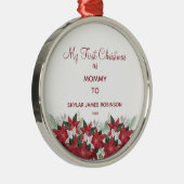 Mijn eerste kerstfeest als Baby van mammie Metalen Ornament (Rechts)