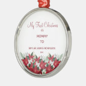 Mijn eerste kerstfeest als Baby van mammie Metalen Ornament (Links)