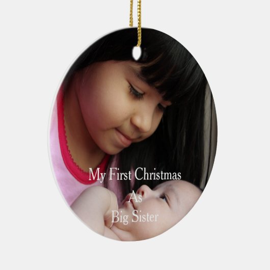 Mijn eerste kerstfeest als grote zuster keramisch ornament (Rechts)