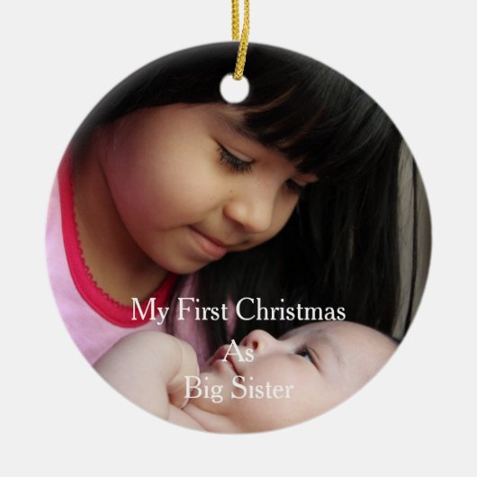 Mijn eerste kerstfeest als grote zuster keramisch ornament (Voorkant)