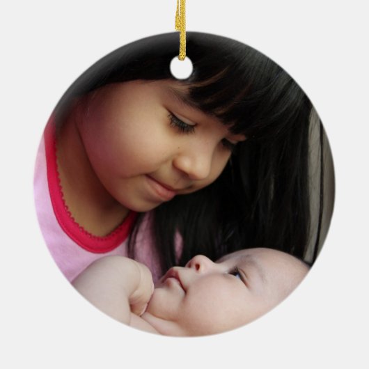 Mijn eerste kerstfeest als grote zuster keramisch ornament (Achterkant)