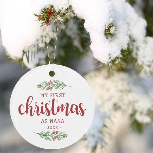 Mijn eerste kerstfeest als Nana Greenery Ornament