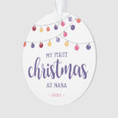 Mijn eerste kerstfeest als Nana Paars Ornament (voorkant)