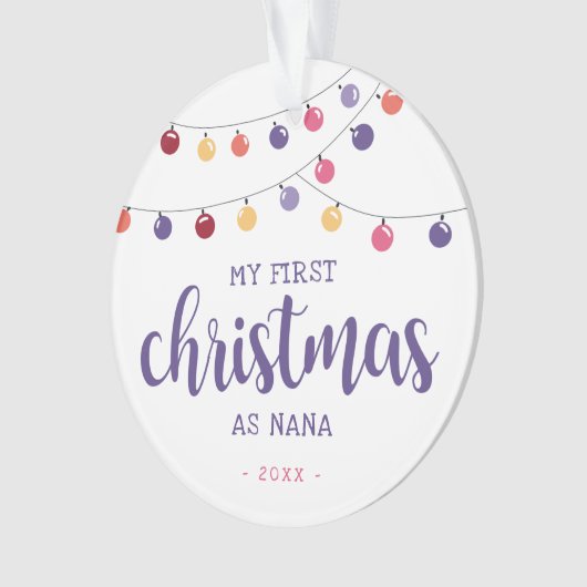 Mijn eerste kerstfeest als Nana Paars Ornament (voorkant)