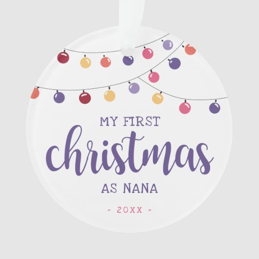 Mijn eerste kerstfeest als Nana Paars Ornament (voorkant)